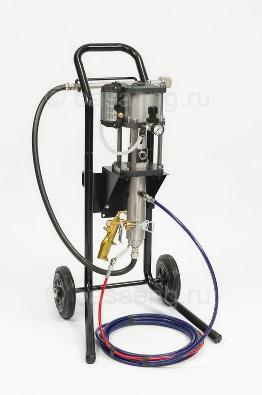 Комплект окрасочной установки ВД Binks MXL1231 на тележке с краскораспылителем Binks A75, длина шланга 7,5 метра