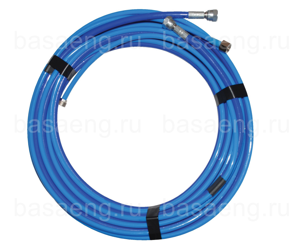 Шланг ВД сдвоенный для подачи ЛКМ и воздуха со штуцерами 1/4"  15 метров