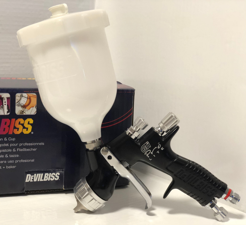 Краскораспылитель Devilbiss GTI Pro Lite (черный) с верхним бачком, голова ТE20, сопло 1,2 мм (нерж)