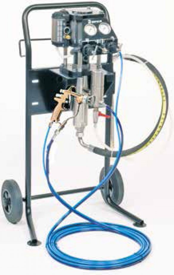 Комплект окрасочной установки ВД Binks MXL432 на тележке, с фильтром тонкой очистки ЛКМ, краскораспылителем Binks AA4400M и шлангами 7,5 метров