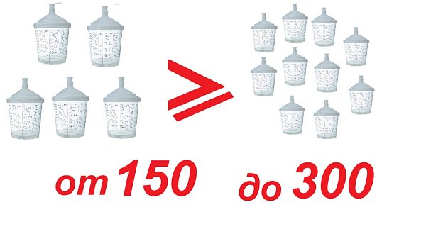 Бачок одноразовый 600 мл с крышкой и впаянным фильтром 125 мкм (комп 150 шт)