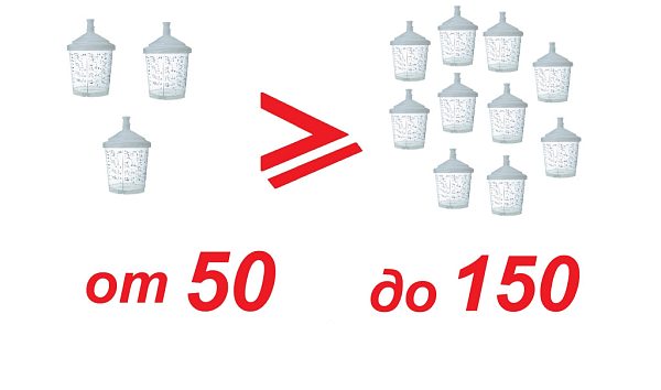 Бачок одноразовый 600 мл с крышкой и впаянным фильтром 125 мкм (комп 50 шт)